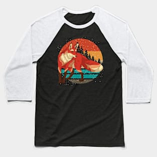 Wildlife Fox Lover Retro Forest Animal Fox Baseball T-Shirt